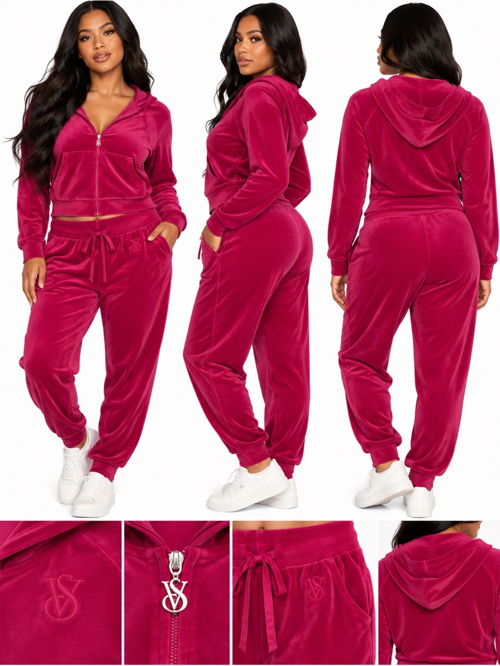 Victoria’s Secret On Point Hot Pink Velour Tracksuit 2X Top XL Pants Y2K